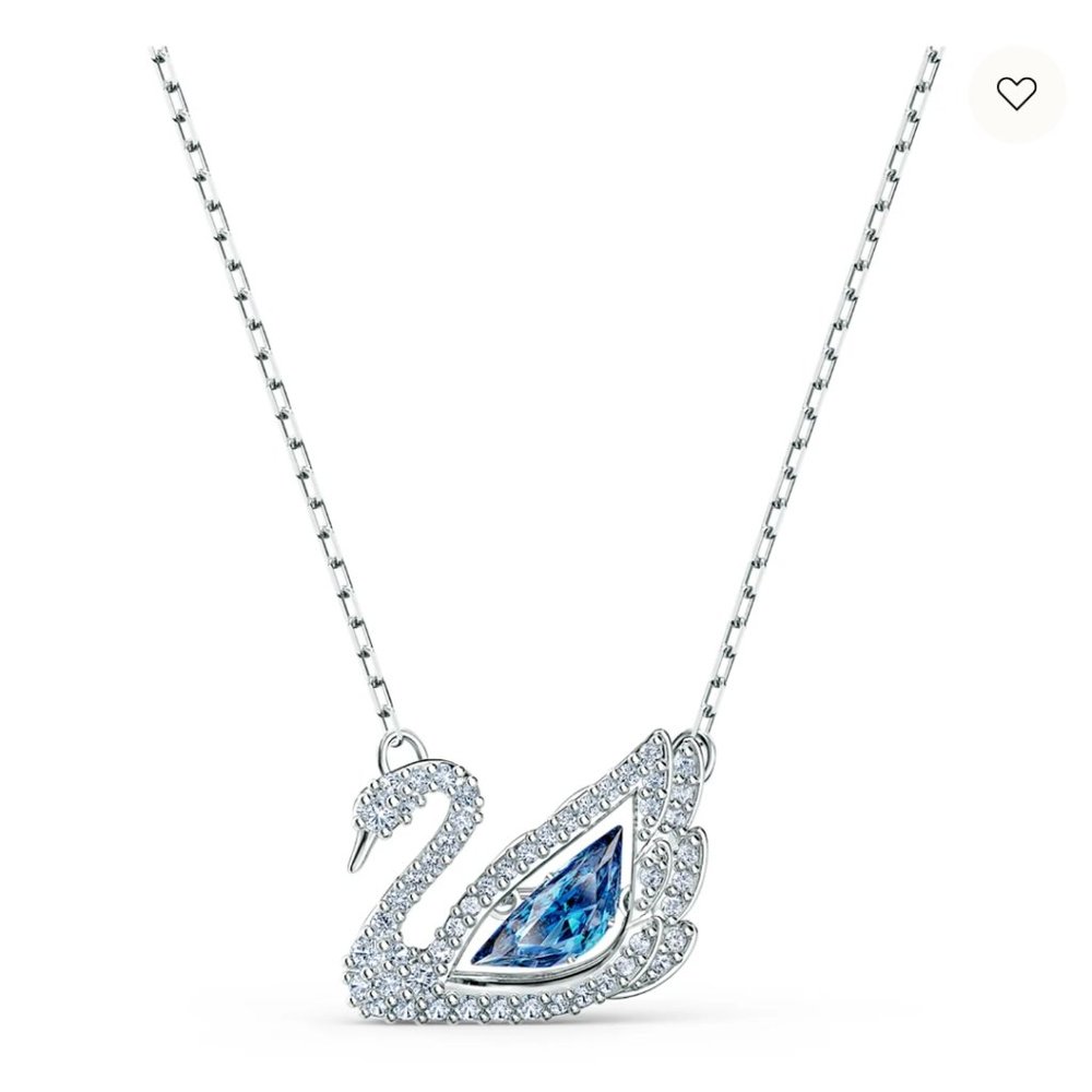 125th Anniversary Dancing Blue Swan Swarovsi necklace
